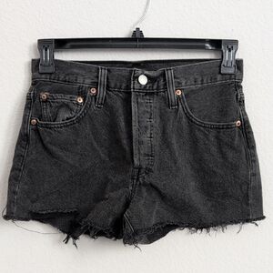 Classic Levi's 501 Black Denim Women Shorts
